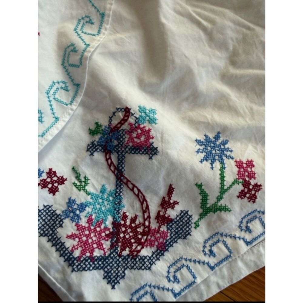 New By Anthropologie Cross-Stitch Embroidered Playsuit Size M - Picture 9 of 10